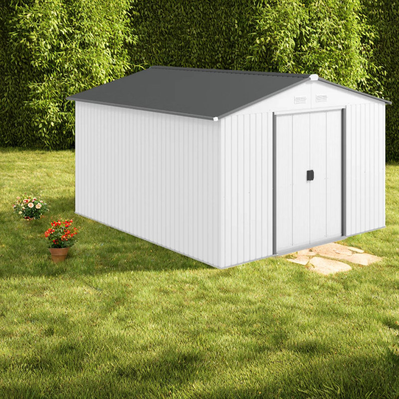 Remises en acier durable, conception spacieuse, rangement extérieur moderne