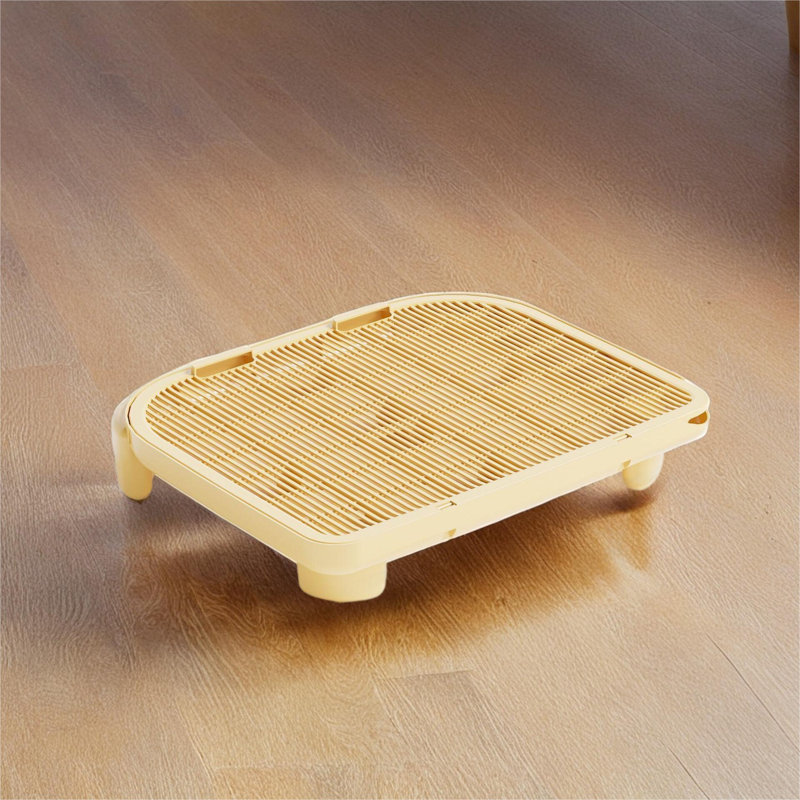 Tapis en plastique pour litière avec pattes antidérapantes, H 3,54 po x l 19,69 po x P 15,94 po, Jaune