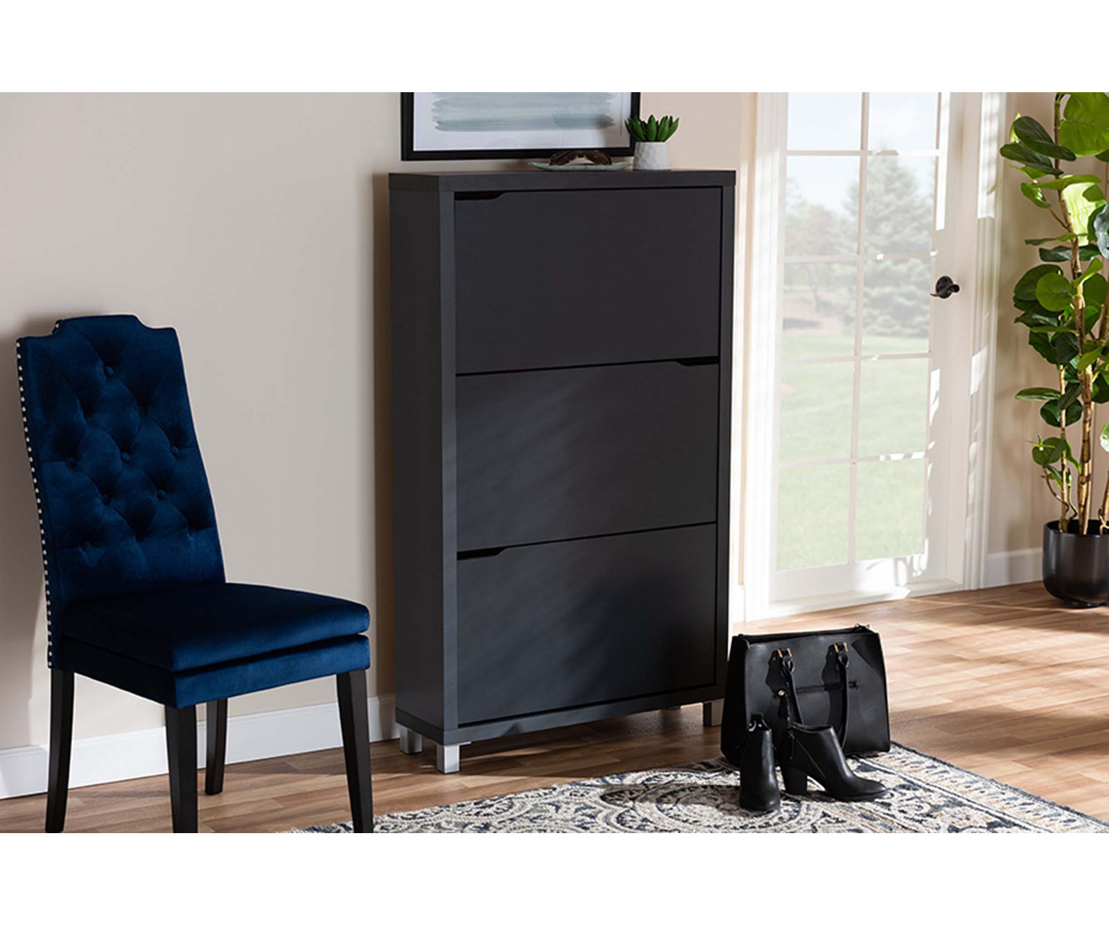 Simms Shoe Storage Cabinet, Gray