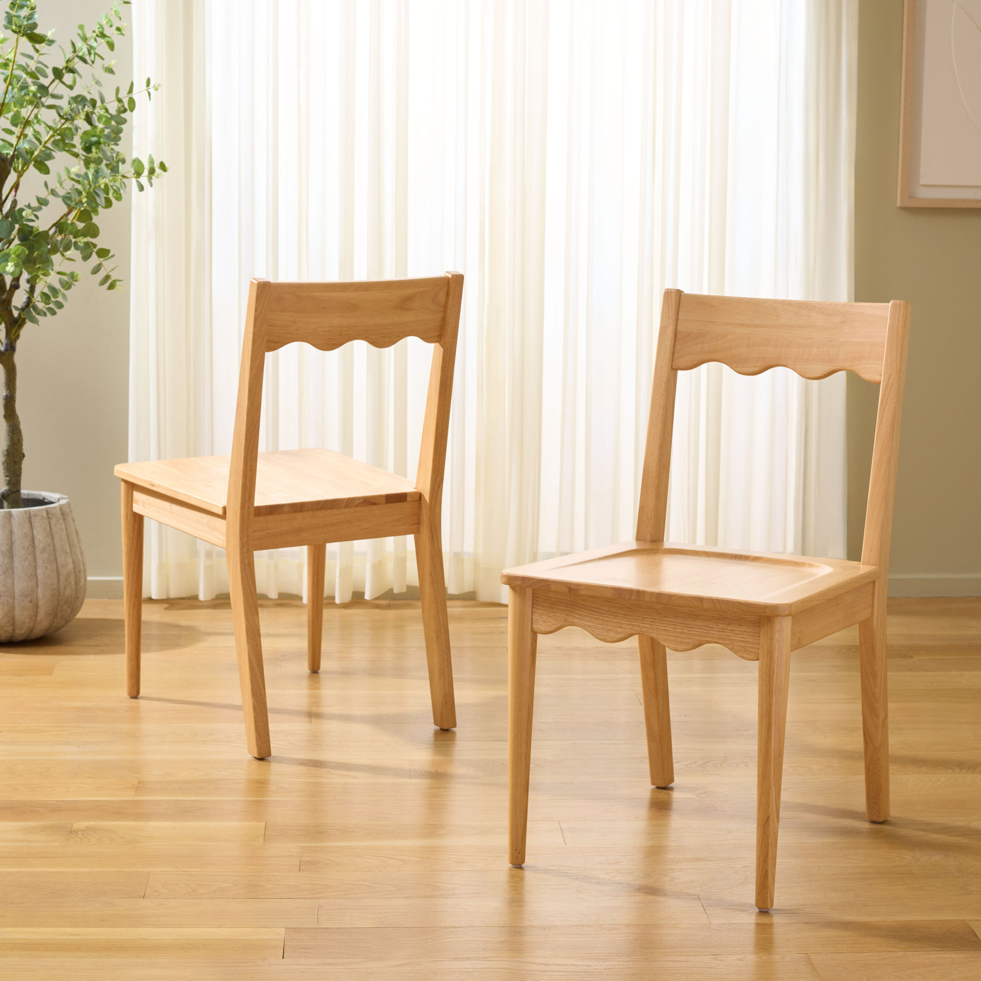 Rosetty Scallop Dining Chairs, Natural