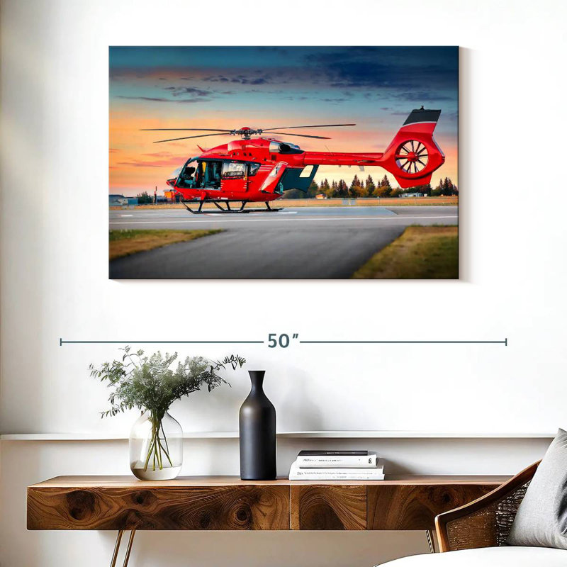 Mehar Red Helicopter, 26" H x 39" W
