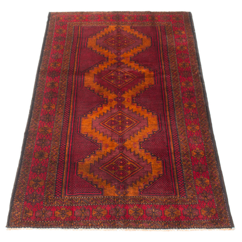 Tapis rouge Teimani 3 pi 5 po x 6 pi 4 po