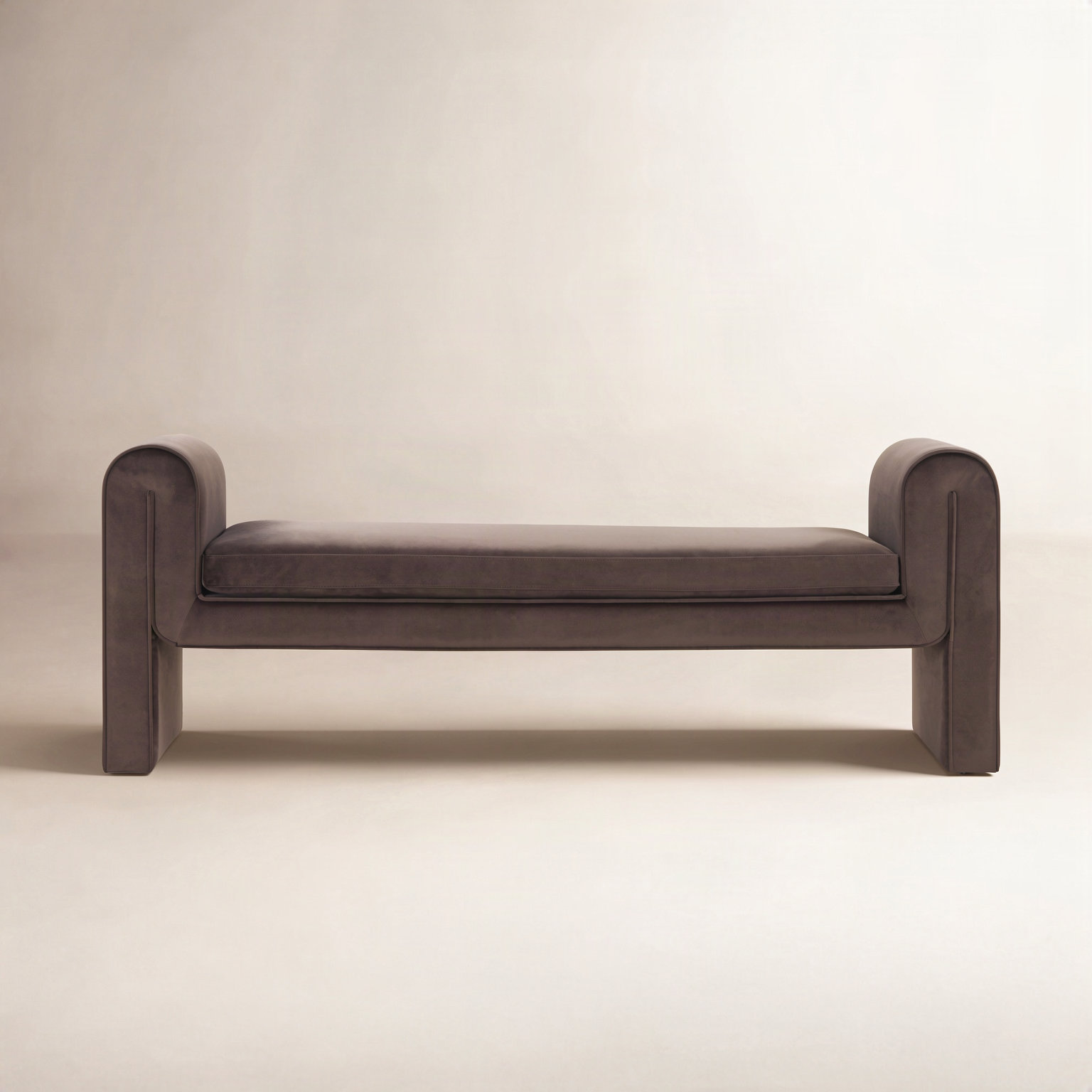 Deshai Velvet Bench, Rich Brown