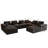 Abdou 141.7" U-Shaped Compression Sectional Sofa With Chaise, Corduroy Cloud Couch, Grey-4524310