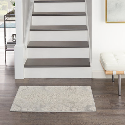Tapis floral ivoire Rheba