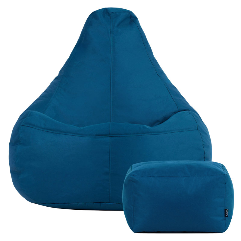 icon Recliner Bean Bag Chair & Pouffe, Teal Green