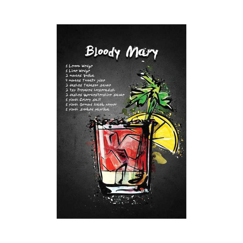 Bloody Mary I by Gab Fernando - Wrapped Canvas Gallery-Wrapped Canvas Giclée, 30.48 cm H x 45.72 cm W