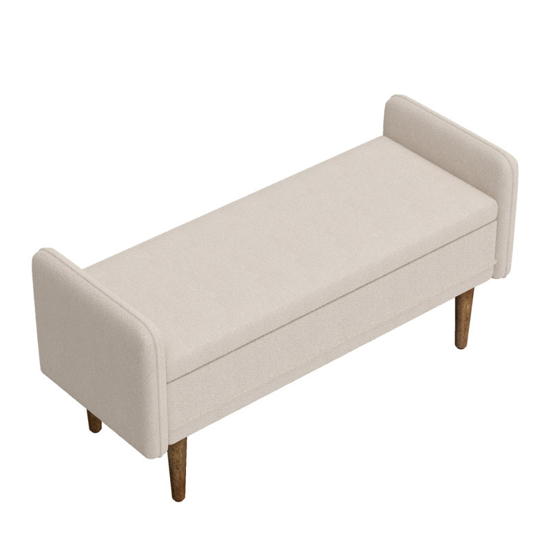 Tabouret de rangement en velours avec espace de rangement Teddy