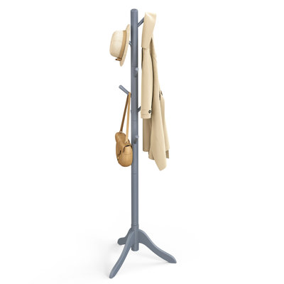 Kiann Solid Wood Freestanding 8 - Hook Coat Rack