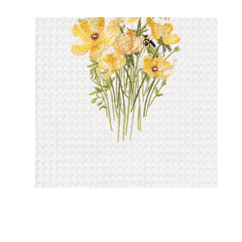 Abeille à miel et fleurs jaunes à fleurs