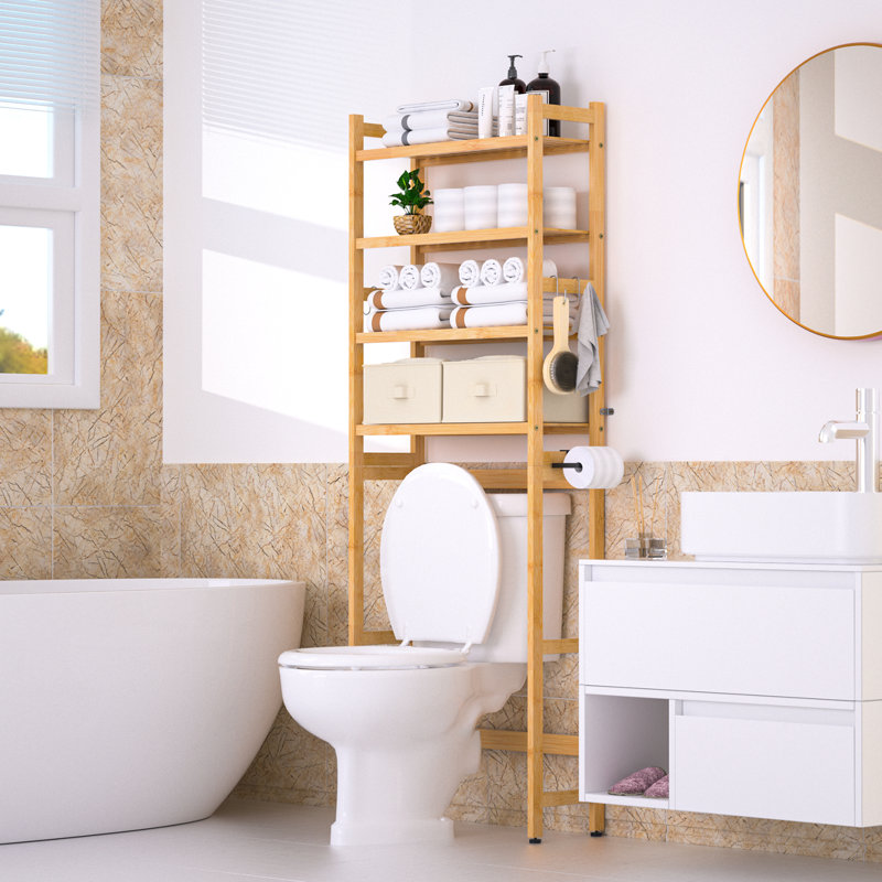 Étagère de rangement à 4 niveaux au-dessus de la toilette, Doré