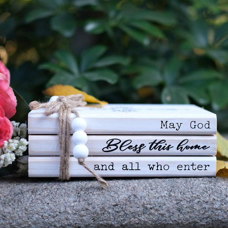 Home Wood Decor Book (May God Bless This Home And All Who Enter)