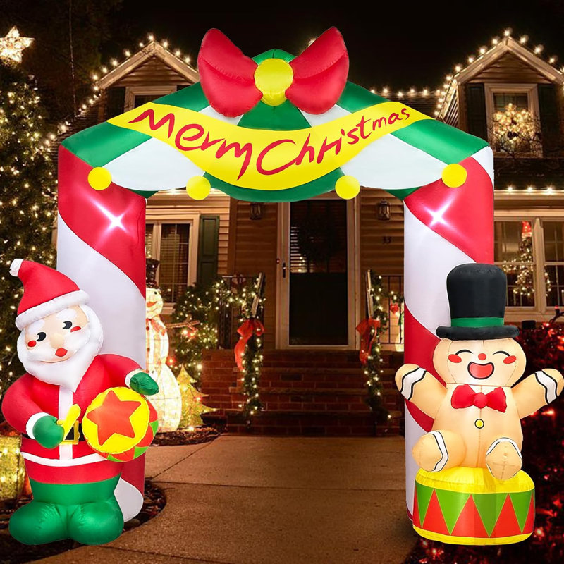 Ensemble gonflable père Noël, pain d'épice