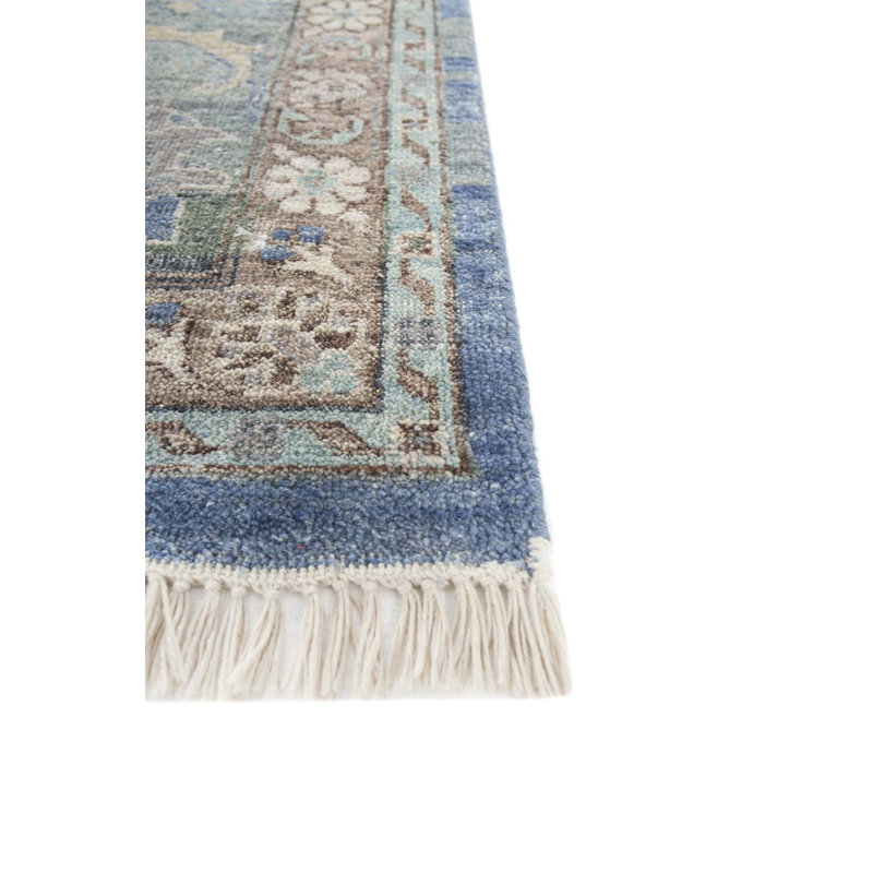 Tapis rectangulaire contemporain en laine noué à la main