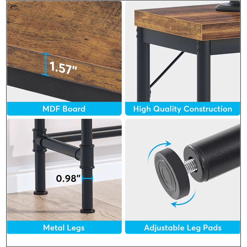 70.9" Extra Long Console Table, Industrial Narrow Sofa Table Behind Couch, Rustic Entryway Hallway Table, Tall Bar Height Table for Living Room