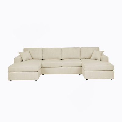 3 - Piece Corduroy Double-Chaise Sectional