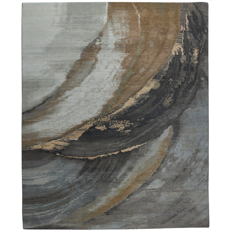 Tapis gris Tazaria, Rectangle 5 pi 6 po x 8 pi 6 po
