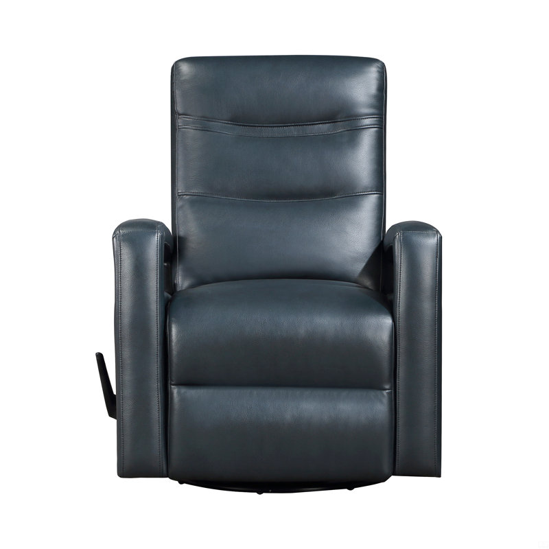 Fauteuil inclinable et pivotant respirant en similicuir, Bleu