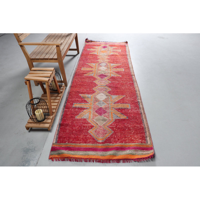 Tapis de couloir vintage rouge Herki en rouge pour le bureau, la cuisine, le couloir et les escaliers - Produit 8678