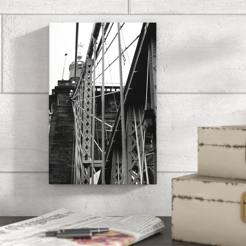 Gréement de pont noir et blanc - reproduction sur toile, H 12 po x l 8 po