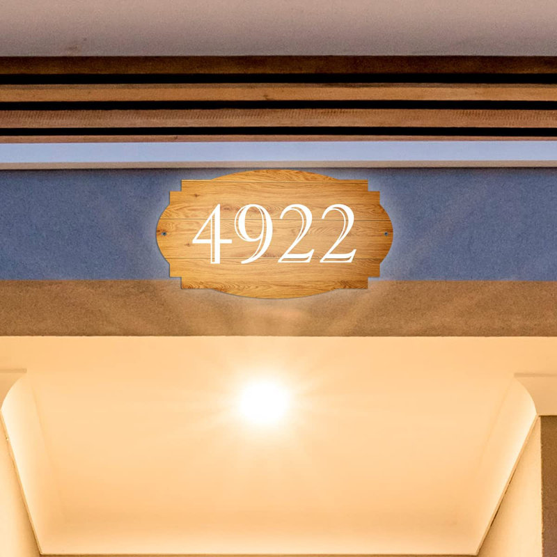 Plaque d'adresse murale sur 1 ligne, Blanc, Oui