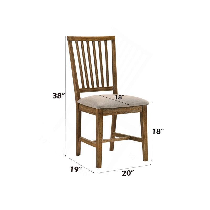 Ensemble de 2 chaises d'appoint en lin brun clair patiné au fini Wallace II