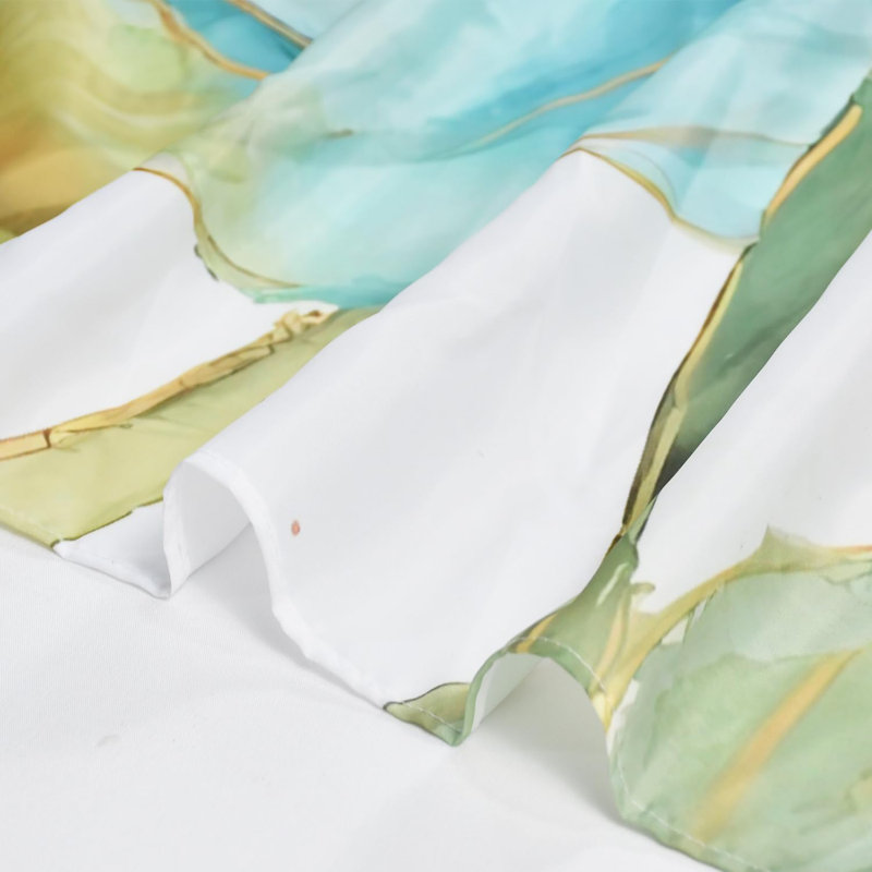 Pack of 1 Tricolour Flower Natural Modern Plant Shower Curtain with Hooks, 182.88cm H x 182.88cm W
