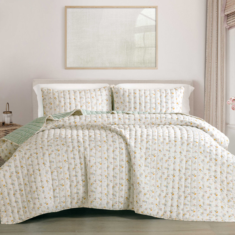 Ensemble de literie 3 pièces Waffle, Courtepointe grand + 2 couvre-oreillers standard, Corail