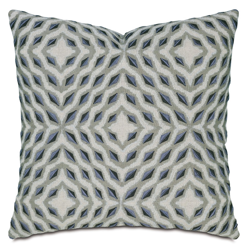 Coussin décoratif brodé Tierney, Carré 24 po
