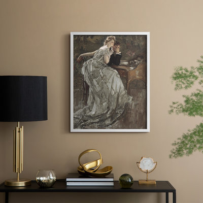 «Vintage Portrait Print XVIII», reproduction encadrée - bois massif