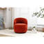 Fauteuil en chenille orange brillant avec option pivotante à 360 °, base brillante-915748760