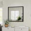 Spacieux miroir mural et décoratif en aluminium, finition noire élégante pour la salle de bain