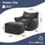 Grand fauteuil à billes en velours côtelé avec repose-pieds en mousse à mémoire de forme-1749246546