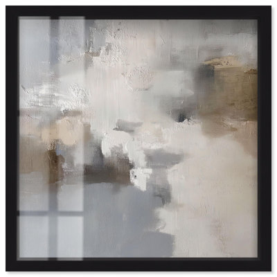 Décoration murale minimaliste Gesso Impressions II par Art Remedy, cadre noir, 25 x 25