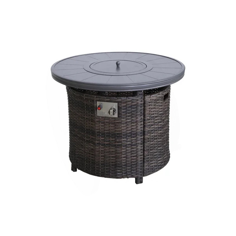 Table de foyer d'extérieur au propane en aluminium H 25 po x l 32 po