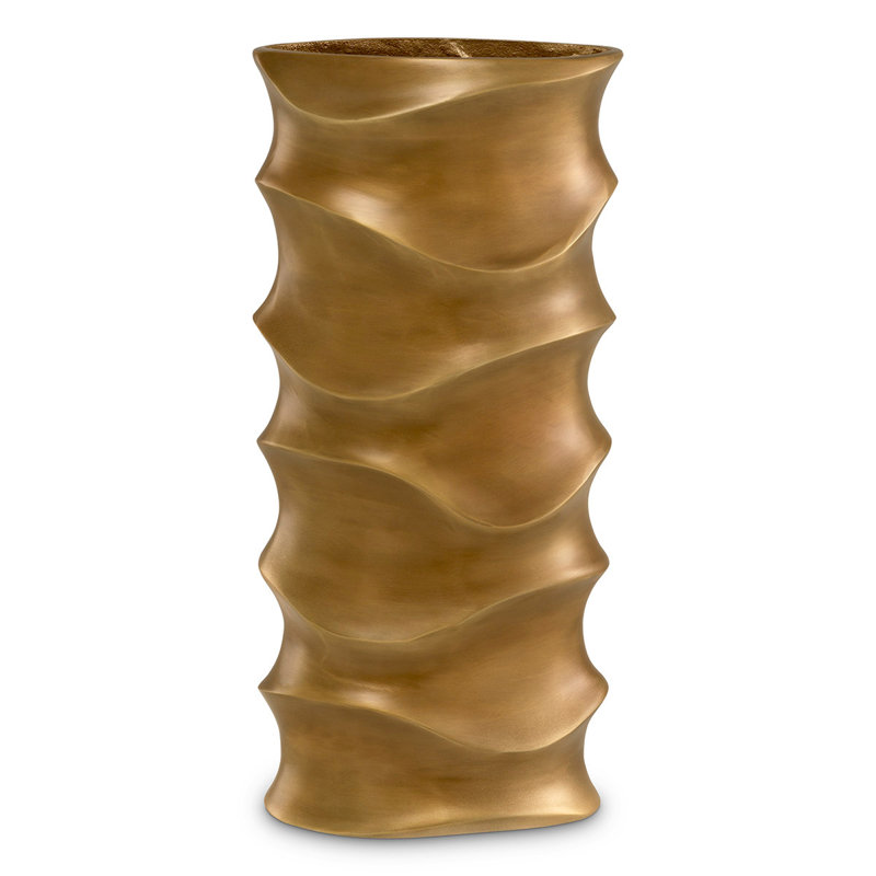 Rapho Handmade Aluminum Table Vase, Vintage Brass