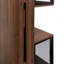Armoire de rangement 70 po avec portes et lumières en verre, avec étagère de rangement coulissante multifonctionnelle, armoires de rangement en bois