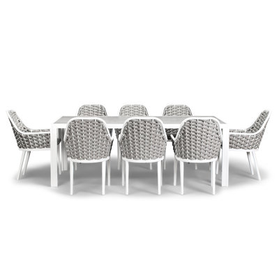 Rectangular 8 - Person 82.75" Long Dining Set with Cushions by George Oliver