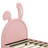 Upholstered Leather Platform Bed With Rabbit Ornament-744387596-744387594