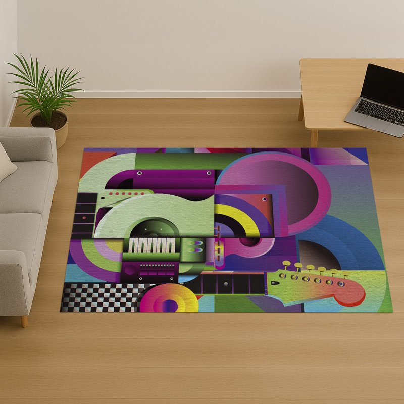 Geometric Area Rug, Rectangle 140 x 200 cm