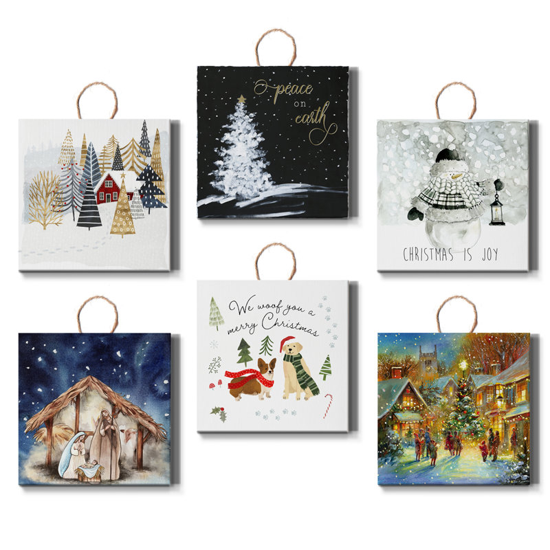 Ensemble de 6 ornements photo suspendus de Noël