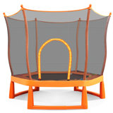 6FT Toddlers Trampoline With Safety Enclosure Net And Ocean Balls, Fully Protected Indoor Trampoline And Ball Pit Balls For Kids, Easy Assembly Lotus Shape For Spaciousness