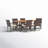 Anivea 6 - Person Acacia Wicker Patio Dining Set with Rectangular Table , Cushions Included