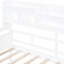 Lit de jour simple en blanc avec support en lattes de bois, tablettes de chevet et deux tiroirs - pour les tablettes de chambre à coucher ou de salon-168390490