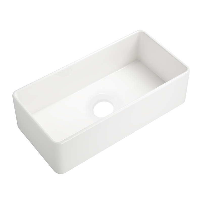 Évier de cuisine DEJIN l 18 po, Blanc, H 10 po x l 18 po x P 36 po