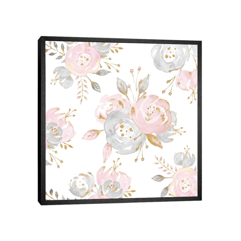 Rose Gold II by Nature Magick - Print on Canvas, 66.04 cm H x 66.04 cm W, Black Framed