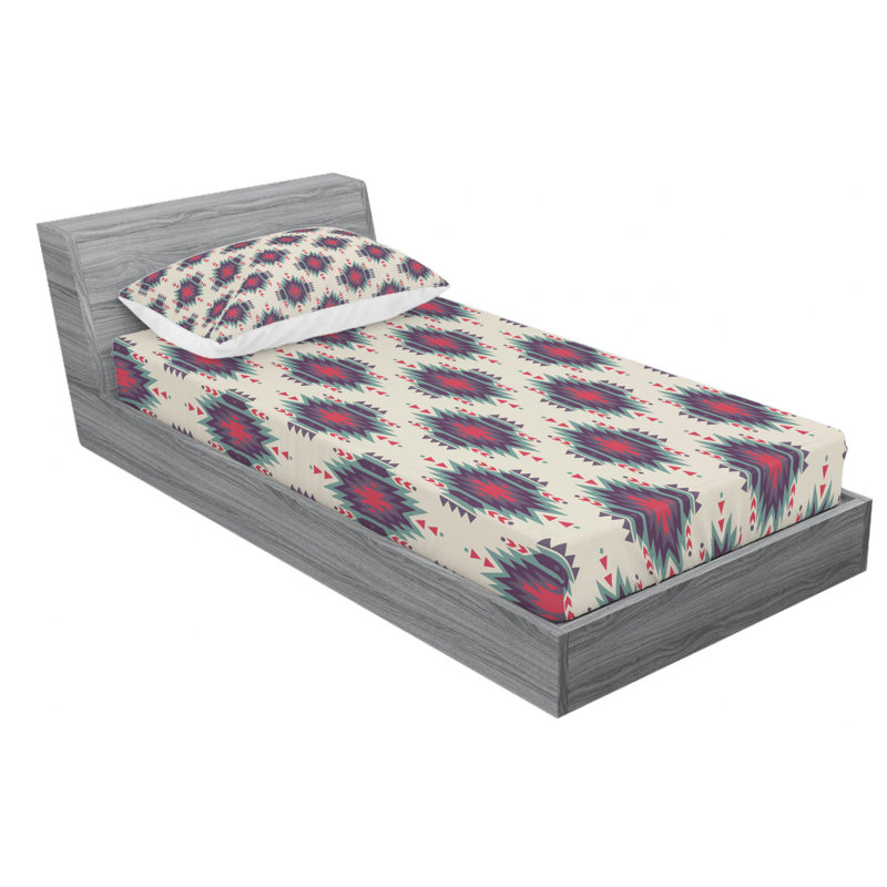 Microfiber Ikat Sheet Set, Twin XL Sheet Set with Fitted Sheet
