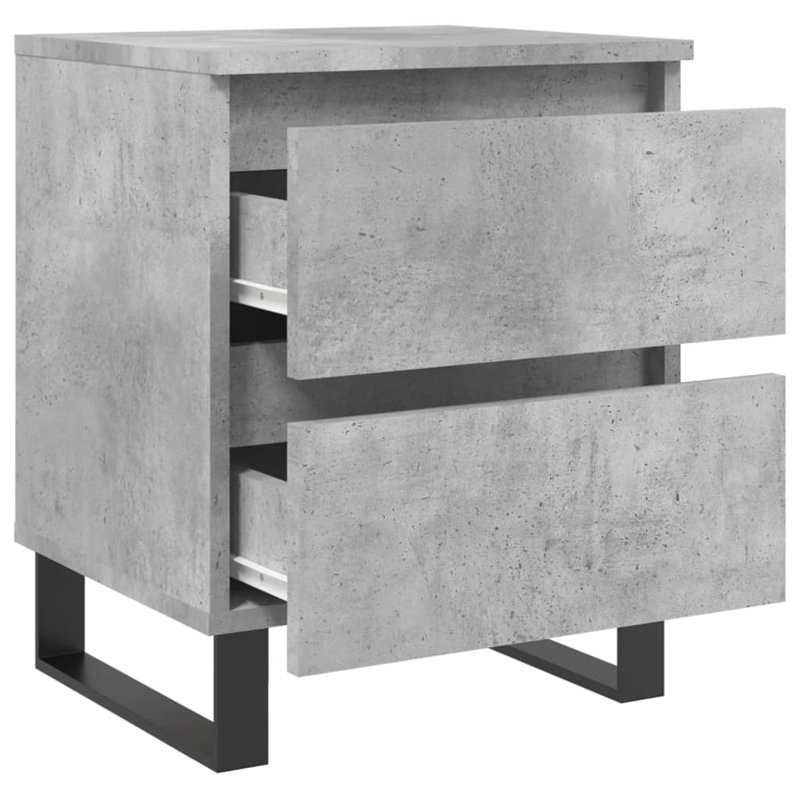 Makram 40cm W Iron Bedside Table, Concrete Grey