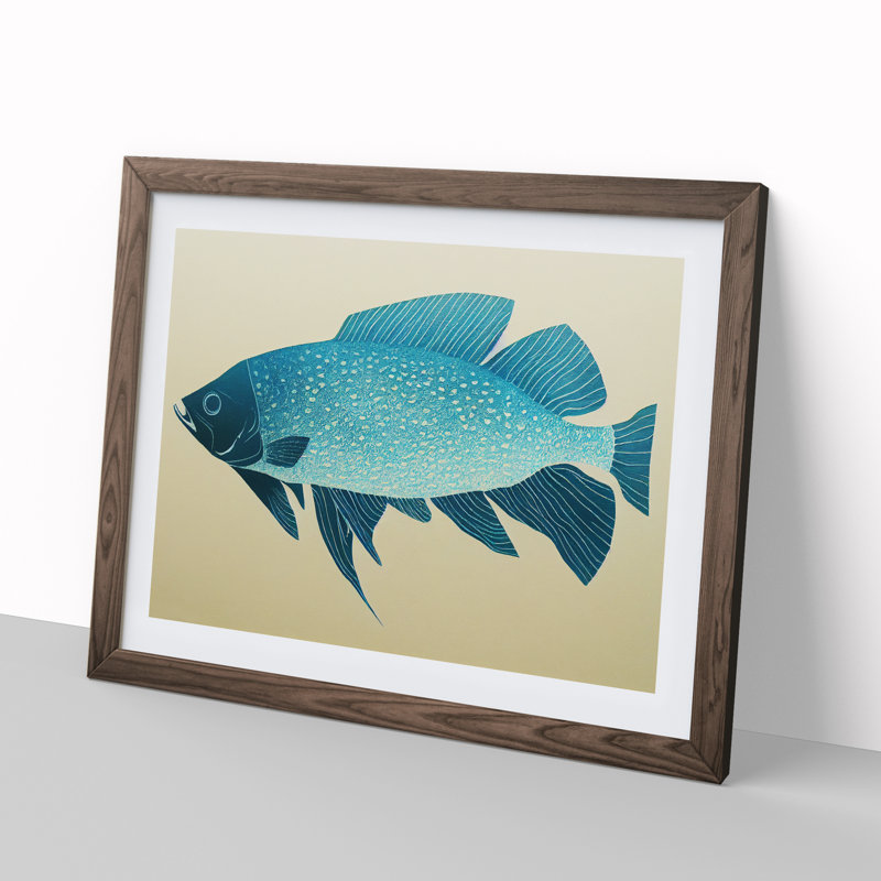 Showstopping Fish - Framed Print, 25cm H x 34cm W x 2cm D, Walnut