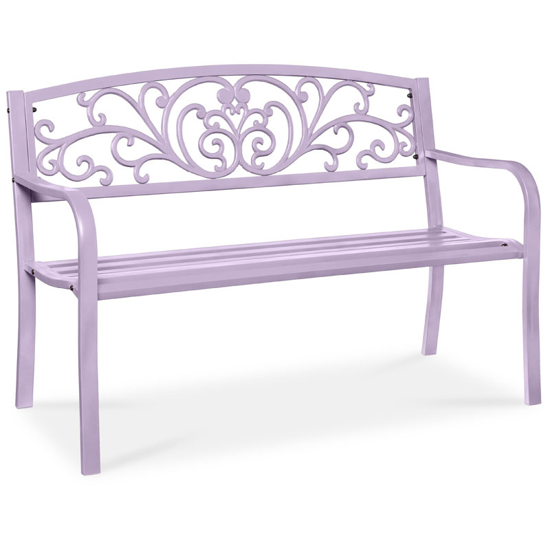 Banc de jardin en acier pour l'extérieur, Lavande